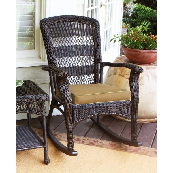 Portside Dark Roast Outdoor Rocking Chair with Cushion  