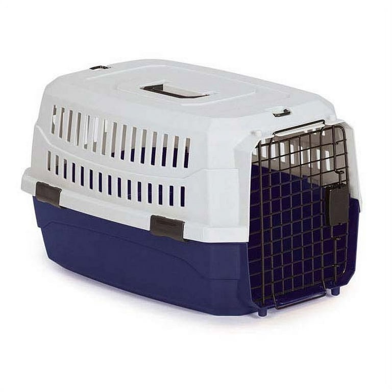 MPP Pet Travel Crate Heavy Duty Plastic Blue Grey Secure Dog Cage Airline Approved (xSmall)