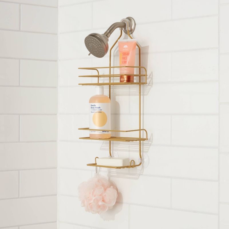 Metal Over The Shower Storage Brass - Room Essentials