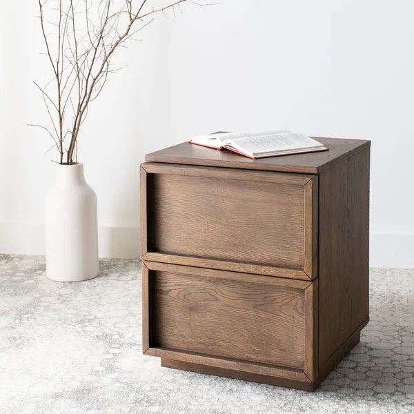 SAFAVIEH Couture Zeus 2-Drawer Nightstand. - Natural