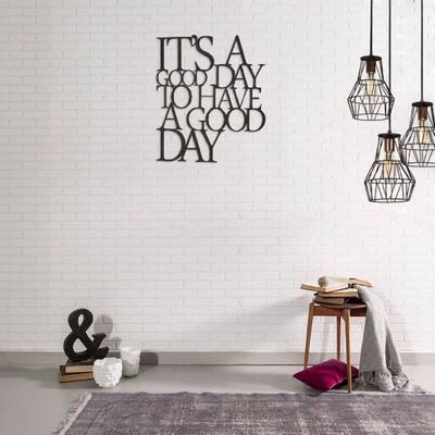 Homemania Wall Decoration Words 61x70 cm Steel Black