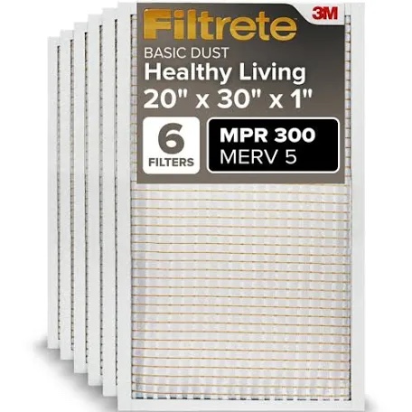 20x30x1 inches, AC Furnace Air Filter, MERV 5, MPR 300, Capture Unwanted Particles, 3...