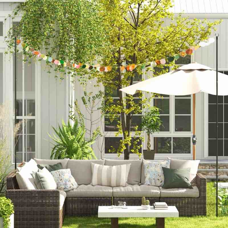 Outsunny 2 Pack of 10' String Light Poles, Steel Hanging Lighting Stand for Patio, Backyard, Deck, Wedding, Party, Black