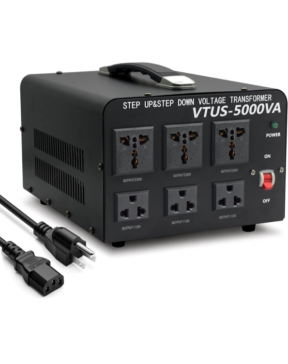 LVYUAN 5000 Watt Voltage Converter Transformer Heavy Duty Step Up/Down AC 110V/120V/220V/240V Power Converter with 3 US Outlets, 3 Universal Outlets, Resettable Circuit Breaker protection