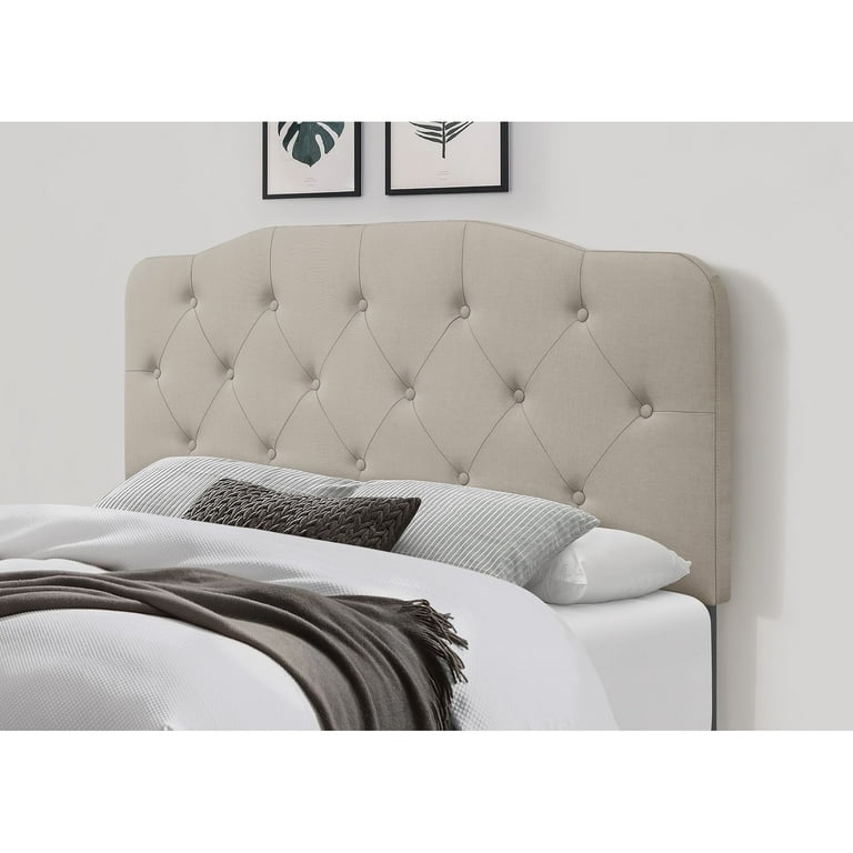 Angela Button-tufted Adjustable Headboard Warm Grey Fuller 