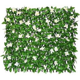 GLANT Expandable Fence Privacy Screen for Balcony Patio Outdoor,Decorative Faux Ivy Fencing Panel,Artificial Hedges (Single Sided Leaves) (1, Green-Verdant)