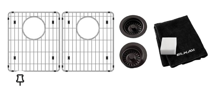 Elkay Quartz Classic ELGU3322BK0C 33" x 18-1/2" x 9-1/2", Sink Kit