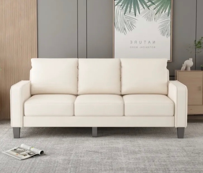 Modern Living Room Furniture Sofa in Beige Fabric