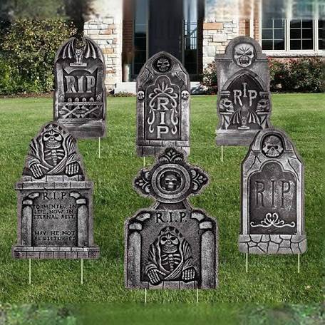 Yard Signs for Halloween Props Decorations Outdoor | 6 Pack Track-or-Treat Corrugate Yard Stake Signs | Large Friendly Halloween Yard/Lawn Decorations | Warning Yard Sign Stakes (kamubei-6)