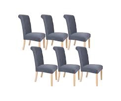 KANGAROO MOMMY Dining Room Chair Seat Covers Set of 6 Light Grey Stretch Slipcovers Chairs Covers Kitchen Chair Covers