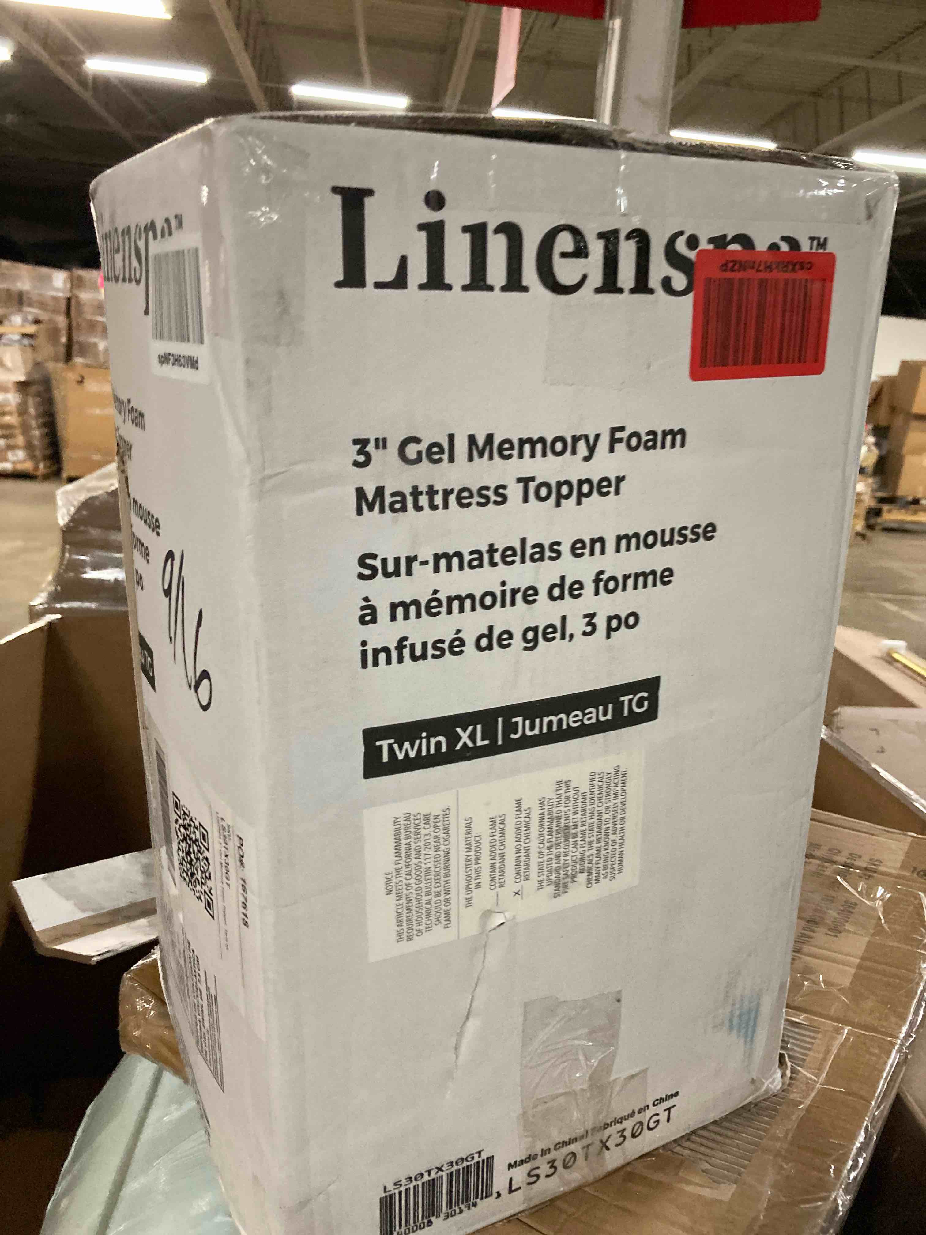 LINENSPA 3 Inch Gel Infused Memory Foam Mattress Topper Twin XL Size