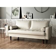 Loveseat PU Leather Cream White Color,58*32*33.1"H. 1/ Box
