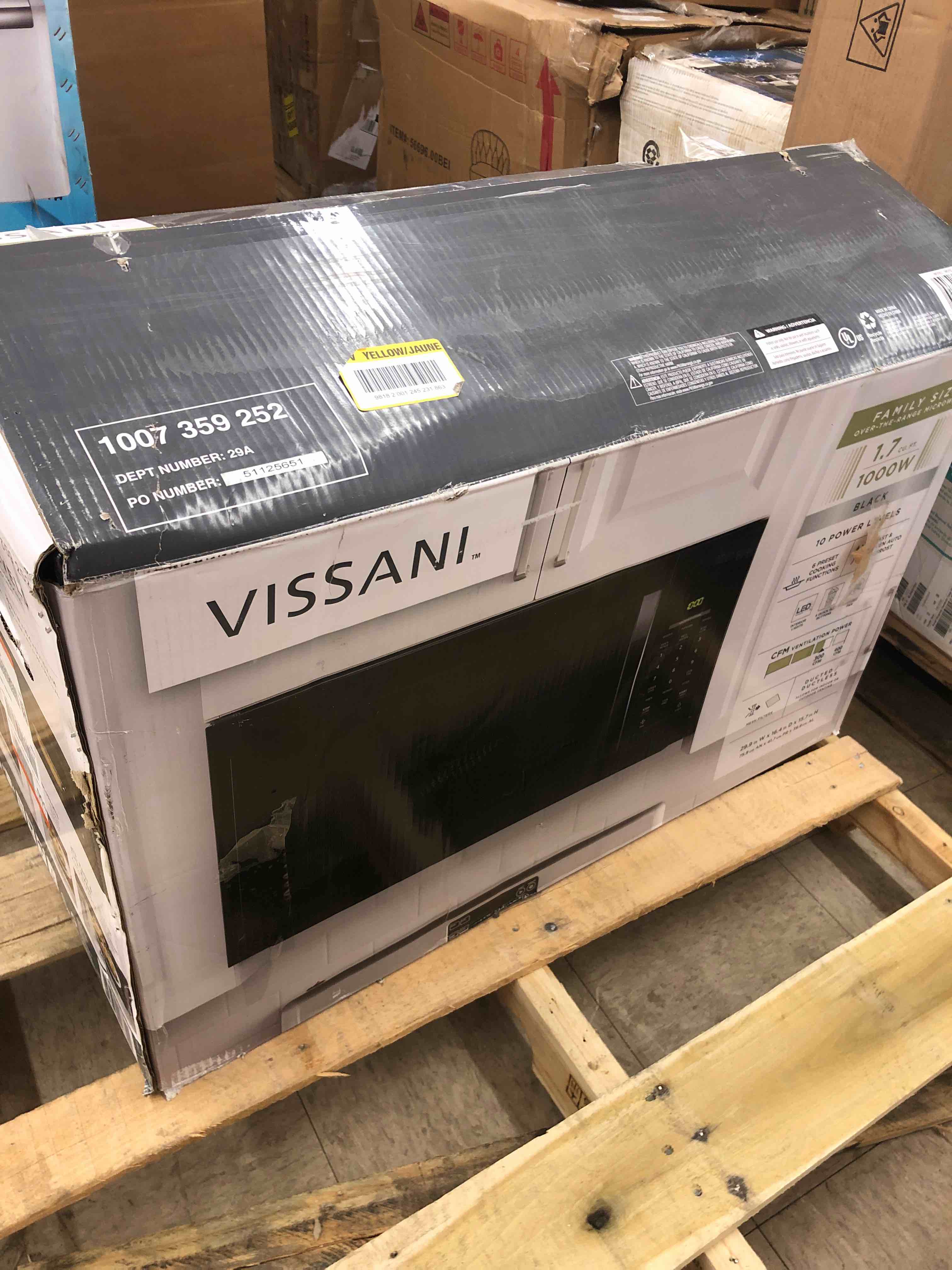 Vissani 1.7 cu. ft. 1000Watt Over the Range Microwave in Black