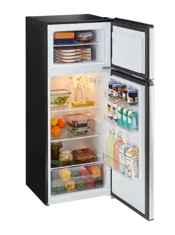 Vissani 7.1 cu. ft. Top Freezer Refrigerator in Stainless Steel Look