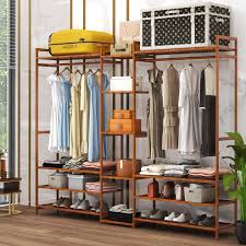 Nafenai Clothes Rack Double Rod,67 Inch Garment Rack,Clothing Racks for Hanging,Clothes Storage Shelves Heavy Duty Large Size,Clothing Rack Closet Wardrobe,220 Lb Load Capacity