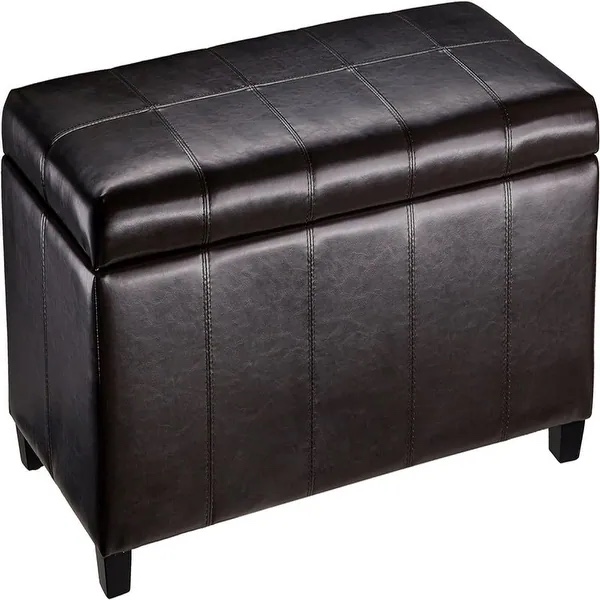 Rectangular Storage Ottoman Brown