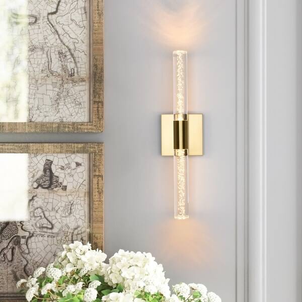Starsky 2-Light 3000K Integrated LED Vanity Light Modern Linear Wall Sconce - Gold