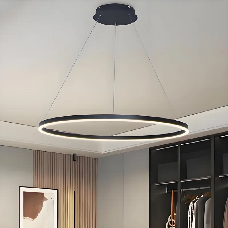 Stockham 1-Light Unique Geometric Chandelier Round Circle LED Kitchen Island Pendant