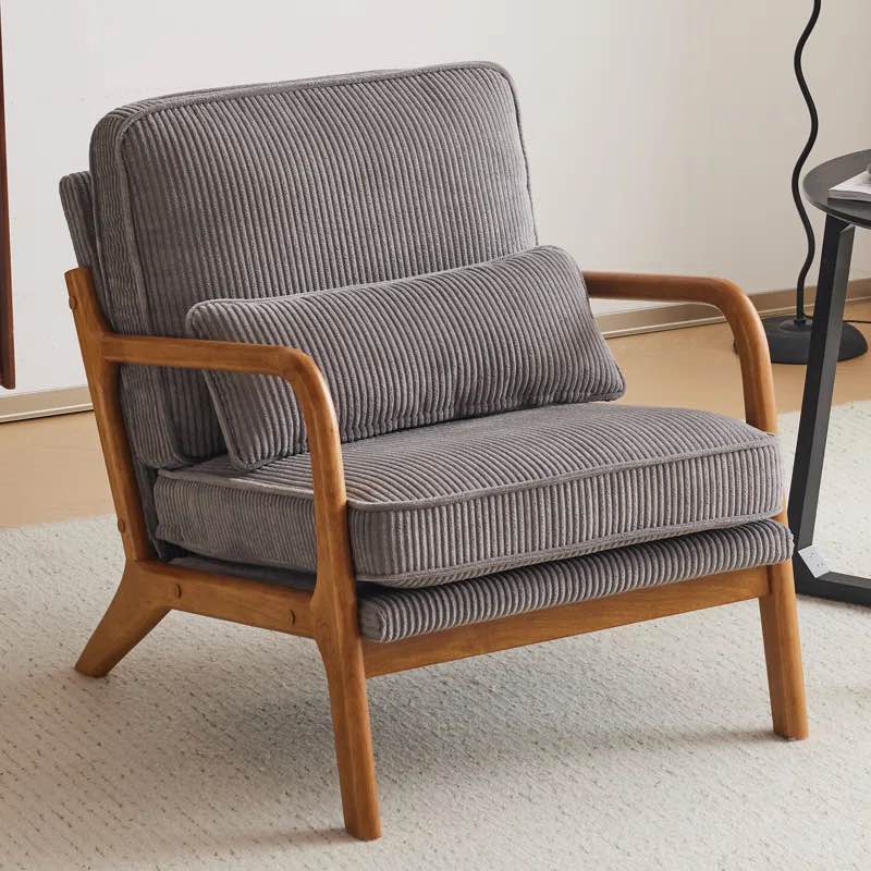 George Oliver 25.6" W Solid Wood Armchair