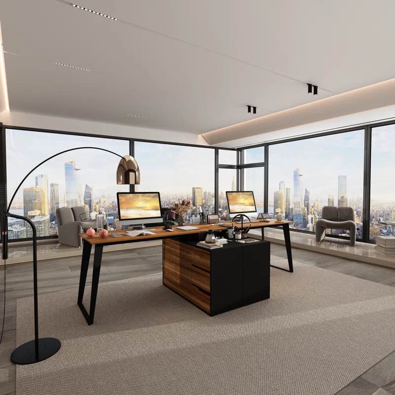 108"W 2 Person Computer Desk
