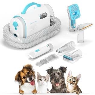 Uproot Clean Pet Groomer Vacuum Kit 7 in 1 - Cat & Dog Grooming Kit with Brush, Detangle, Deshed, Trim, Clean, & Dry Attachments - Complete Cat & Dog Grooming Vacuum for Shedding Pets