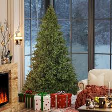 HOMCOM 12ft Artificial Christmas Tree with 8410 Tips, Foldable Metal Stand, Easy Assembly, Full Christmas Tree, Realistic Hinged Xmas Tree for Home Office Holiday, Green