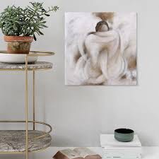 Arts Canvas Wall Art Decor Love Embracing Rikki Drotar Painting Print Abstract Painting Large Art Pictures Modern Artwork for Living Room Bedroom Office Decor Frame 20x20inch(50x50cm
