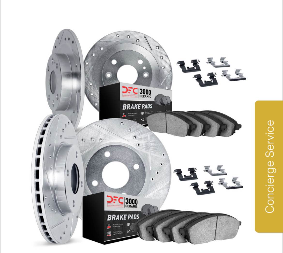 Dynamic Friction Brake Kit - 227 Zinc Coated Drilled & Slotted Rotors With 3000 Ceramic Brake Pads