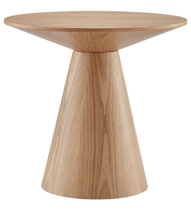 Wesley 24" Round Side Table, Oak