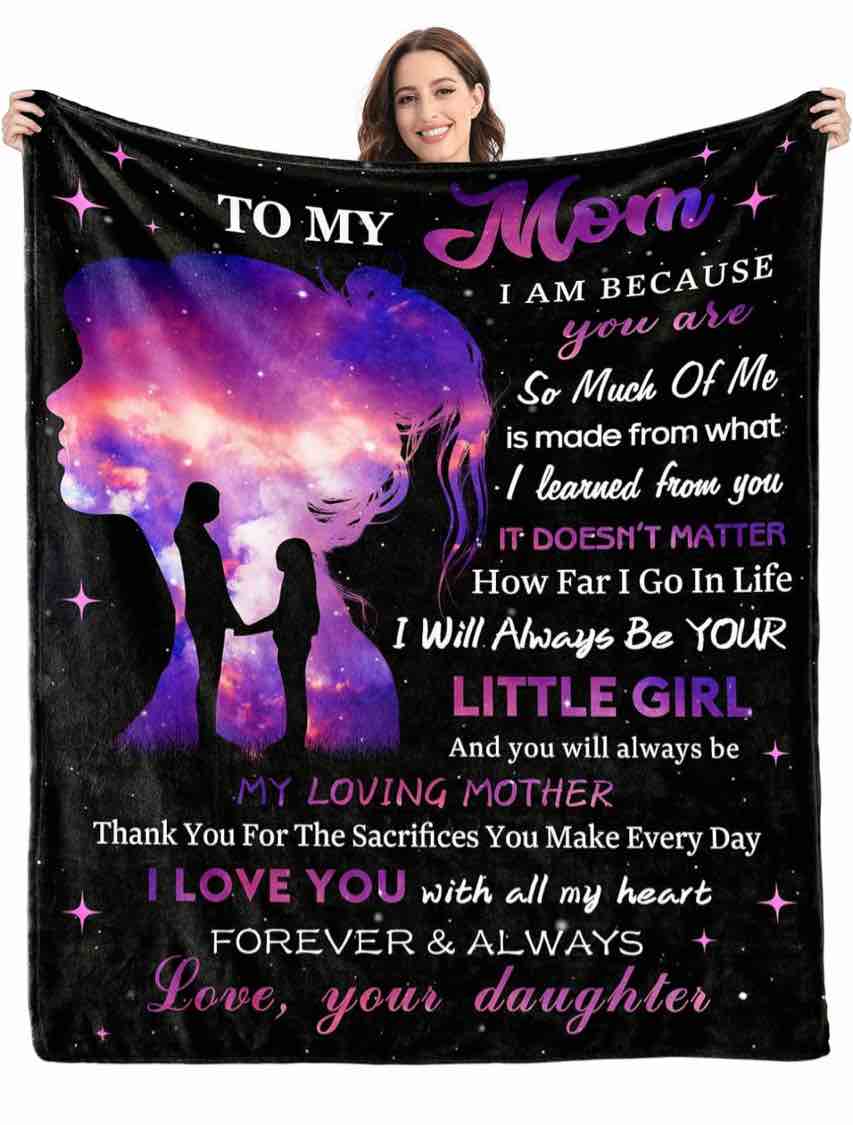 Gifts for Mom from Daughter Blanket, Gifts for Mom,Birthday Gifts for Mom,Great Mother Gifts,Mom Birthday Gifts from Daughter,Gift for Mom,Mother,Mama,New Mom,Throw Blanket 60"x50"