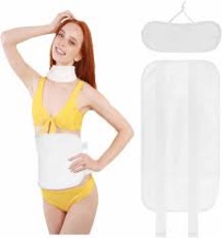 2 Pcs Castor Oil Pack Wrap Kit, Reusable Castor Oil Pack, Comfort Fit Castor Oil Pack with Adjustable Elastic Strap for Neck and Waist (Yellow)