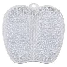 BESKAR Larger Shower Foot Scrubber Mat with Non-Slip Suction Cups- Cleans, Smooths, Exfoliates & Massages your Feet Without Bending, Improve Foot Circulation & Soothes Tired Feet- White