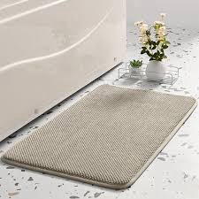 Bathroom Rugs Memory Foam Thickening Carpet for Bathroom-PVC Non-Slip Back/Simple Pure Color Rugs Nordic Style