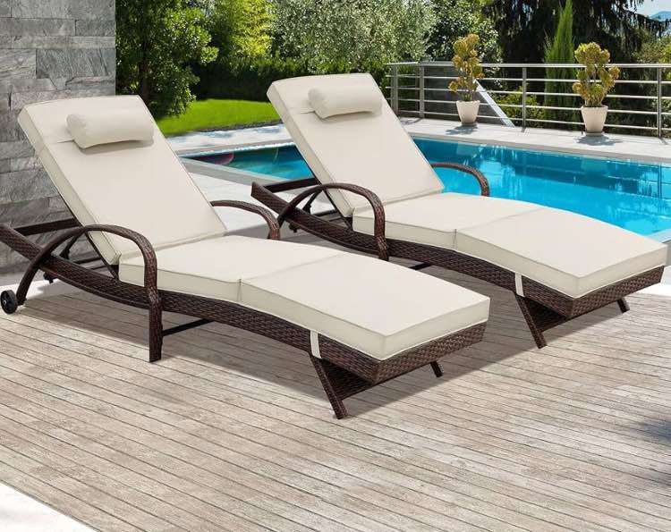 Rattan Patio Chaise Lounge
