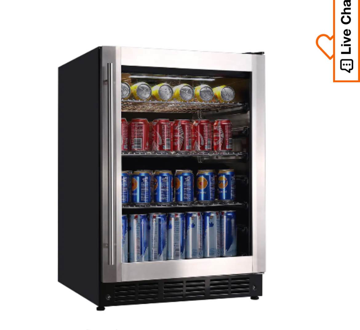 Vissani 5.1 Cu. ft. 50 Bottle, 154 Can, Wine and Beverage Refrigerator in Stainless Steel