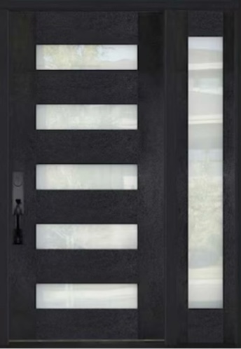 3-0 X 6-8 regency modern opaque glass RHIS onyx finish