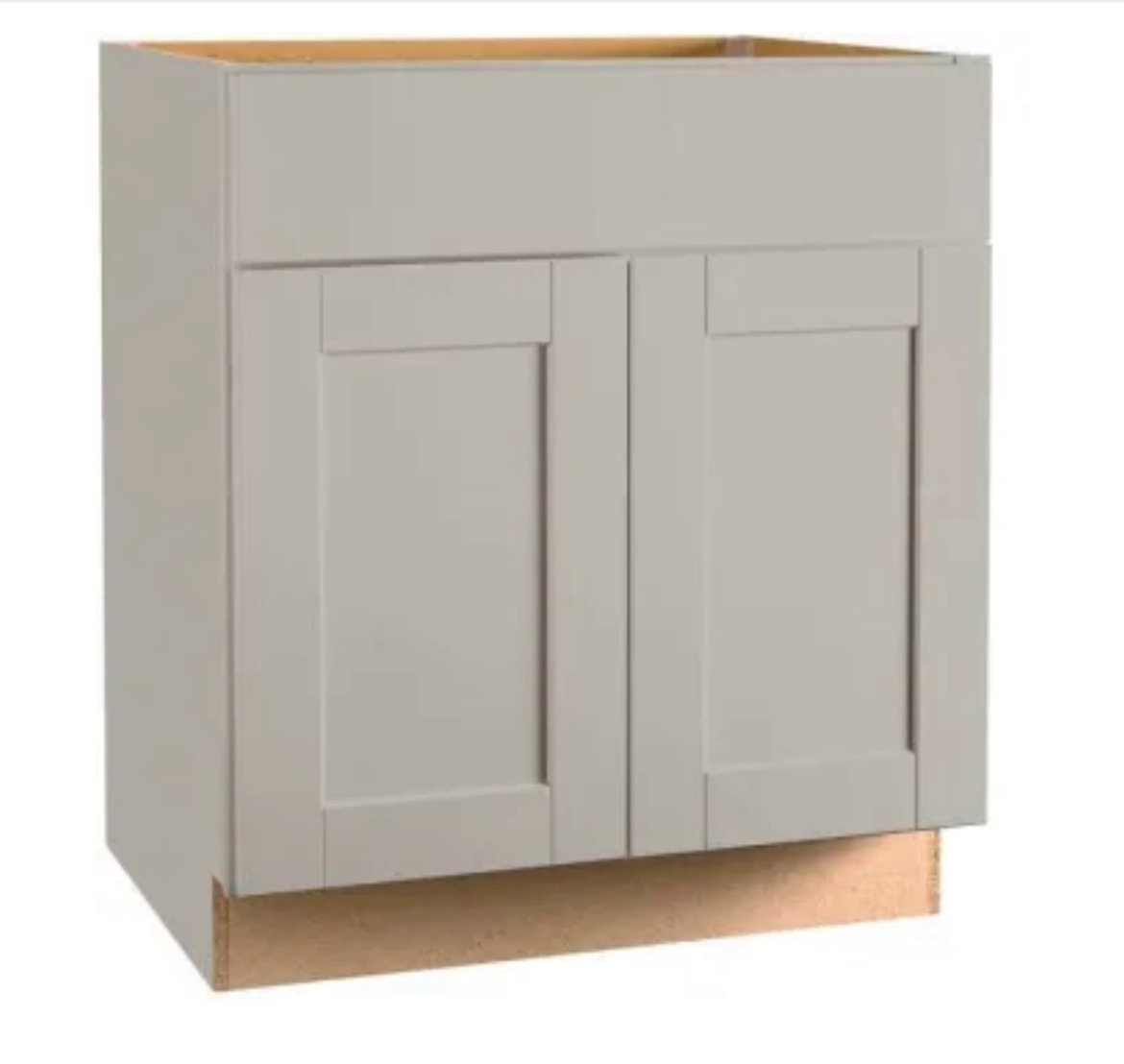 Hampton Bay 30 In. W X 24 In. D X 34.5 In. H Dove Gray Shaker Kitchen Cabinet Ball-Bearing Glides
