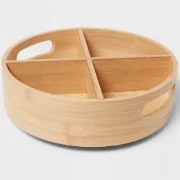 circle wood center piece  organizer 