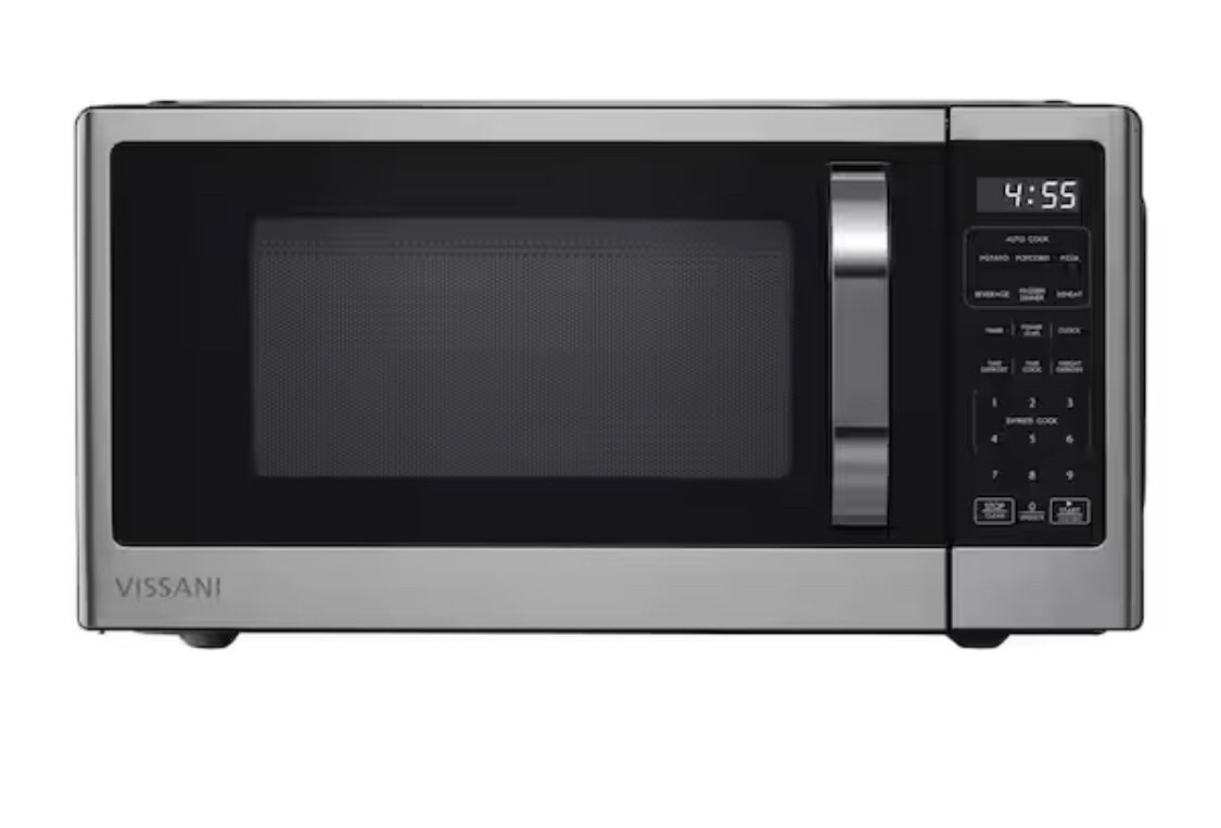 Vissani 1.1 cu. ft. Countertop Microwave in Fingerprint Resistant Stainless Steel