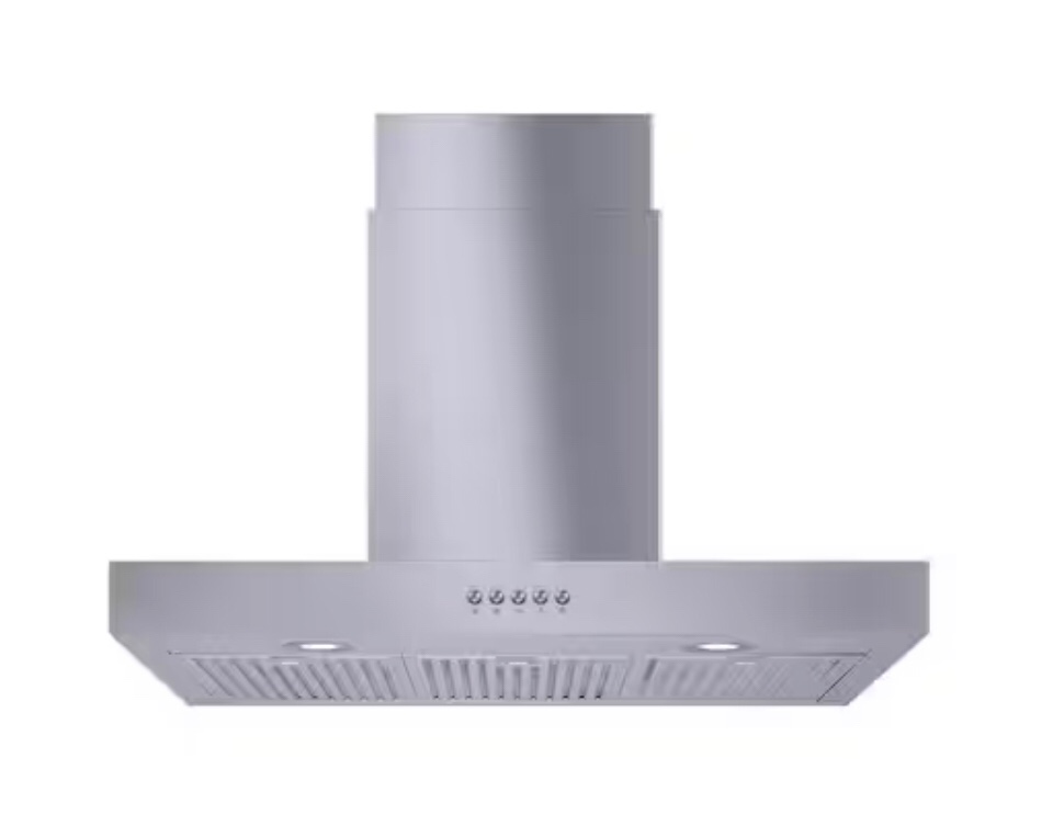 Vissani Lora 30 in. 350 CFM Convertible T-Shape Wall Mount Range Hood in Stainless Steel with Charcoal Filters and LED Lighting