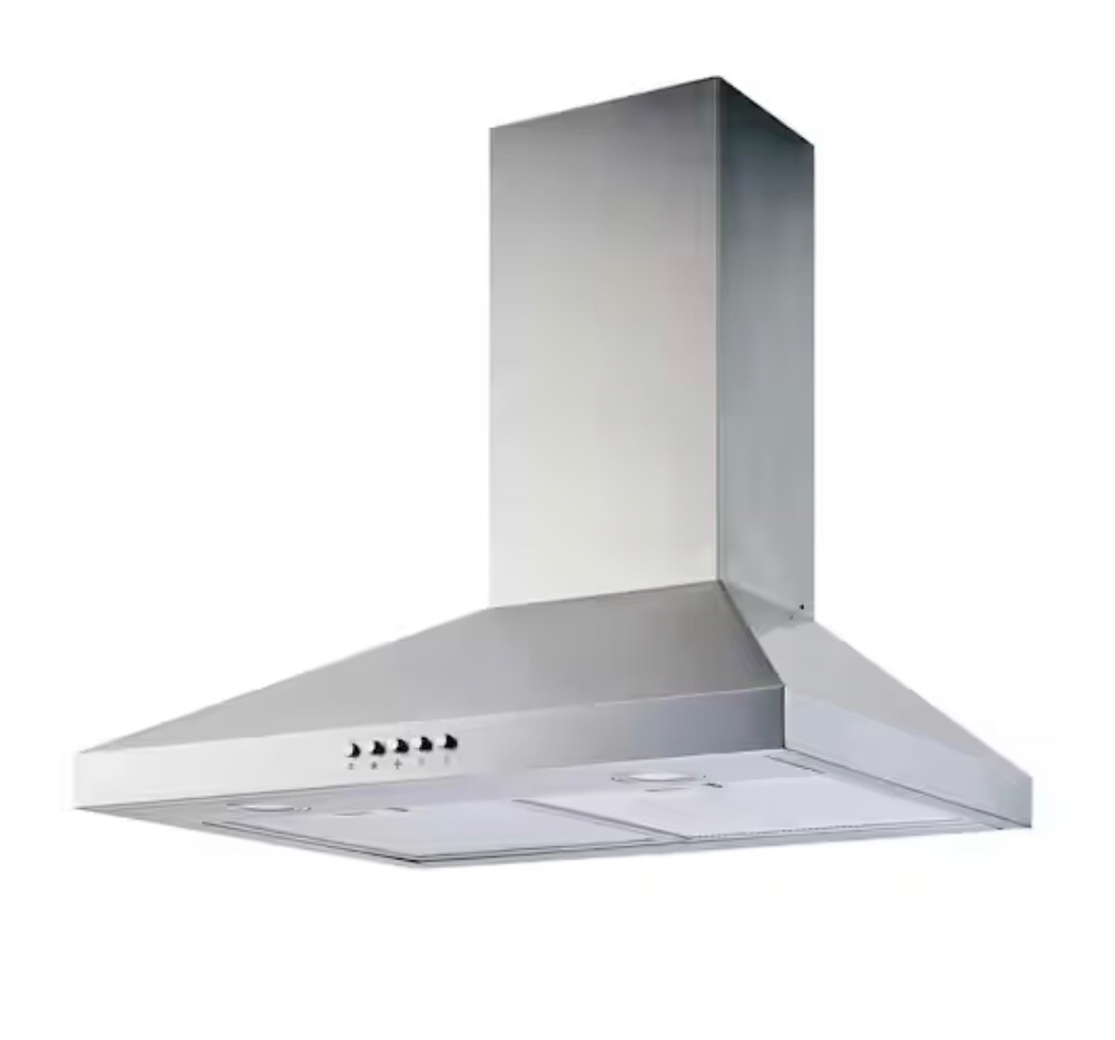 Vissani Siena 30 in. 350CFM Convertible Pyramid Wall Mount Range Hood in Stainless Steel with Charcoal Filter and LED Lighting