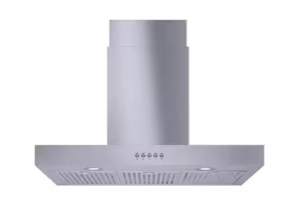 Vissani Lora 30 in. 350 CFM Convertible T-Shape Wall Mount Range Hood in Stainless Steel with Charcoal Filters and LED Lighting