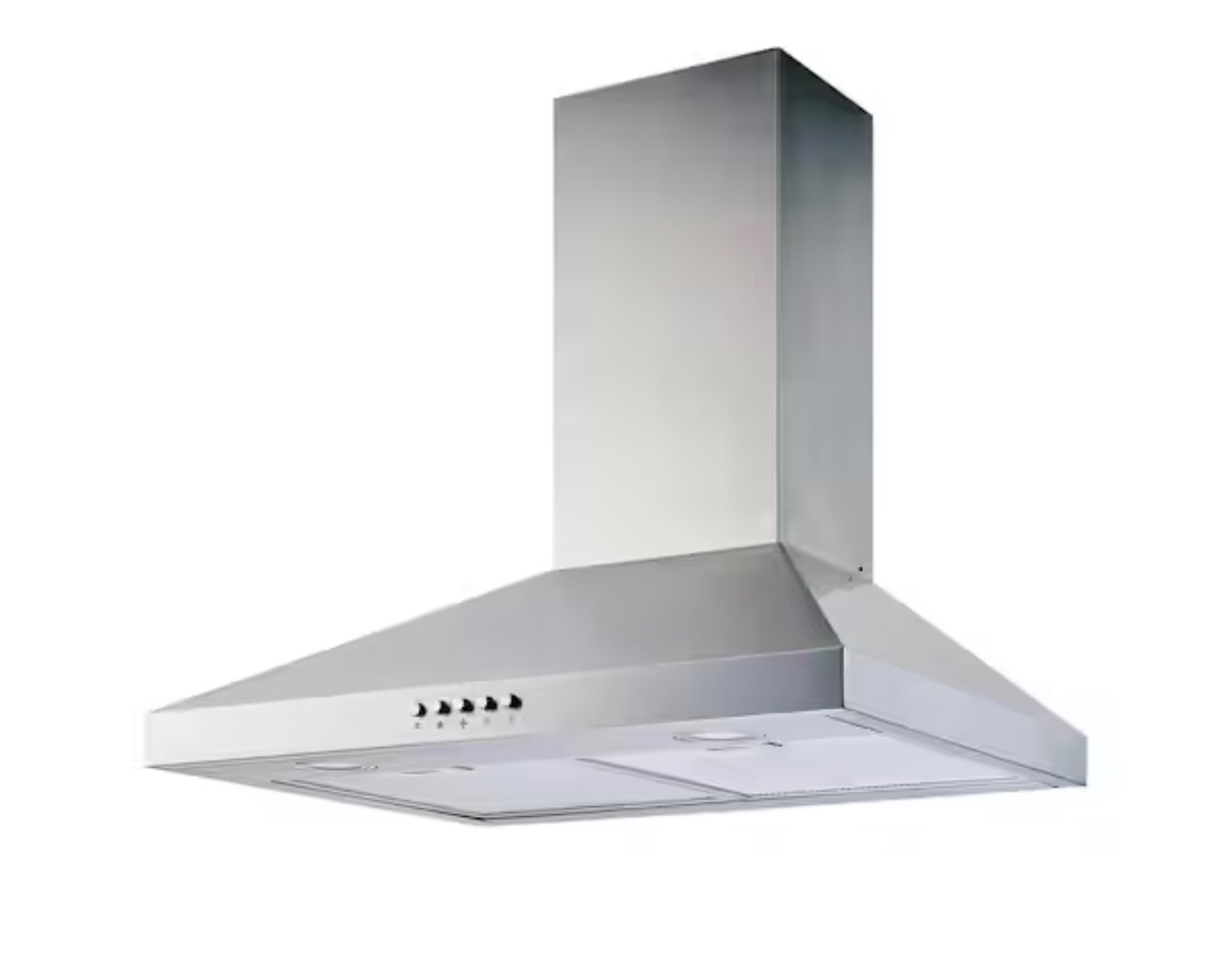 Vissani Siena 30 in. 350CFM Convertible Pyramid Wall Mount Range Hood in Stainless Steel with Charcoal Filter and LED Lighting