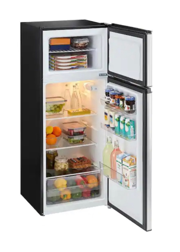 Vissani 7.1 cu. ft. Top Freezer Refrigerator in Stainless Steel Look