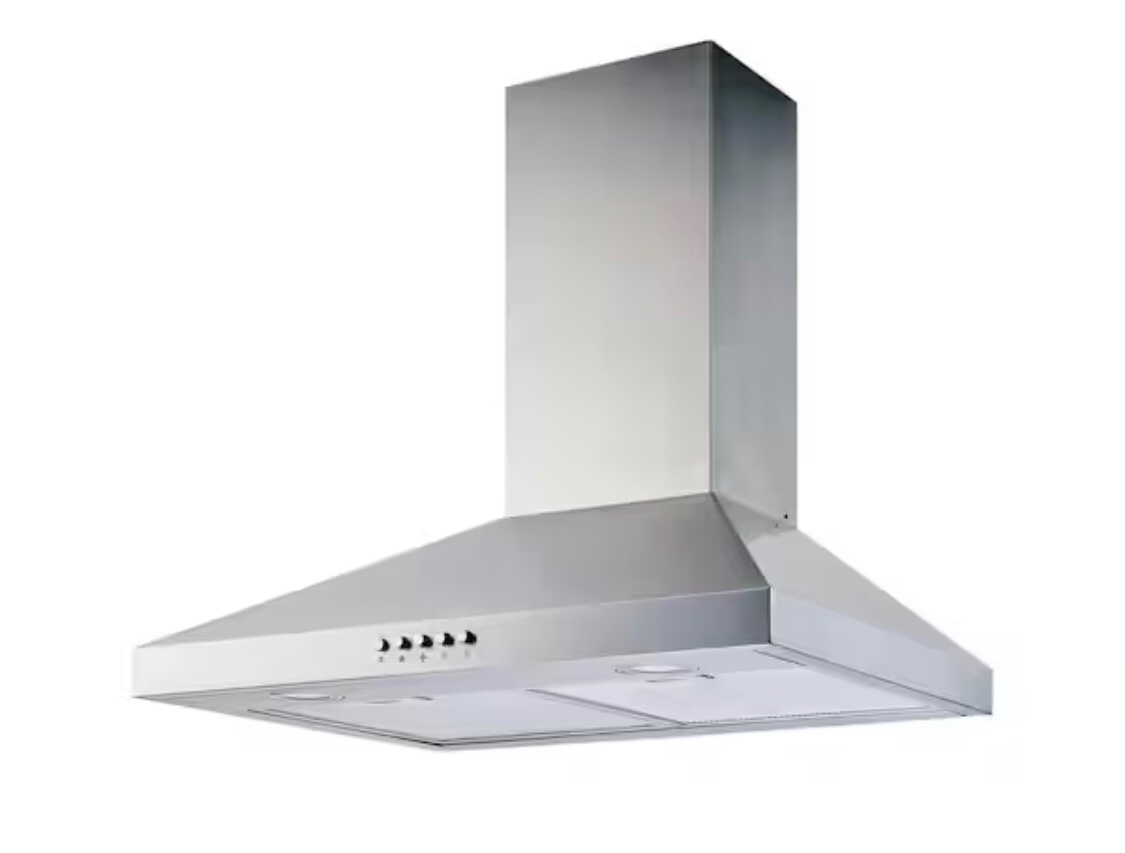 Vissani Siena 30 in. 350CFM Convertible Pyramid Wall Mount Range Hood in Stainless Steel with Charcoal Filter and LED Lighting