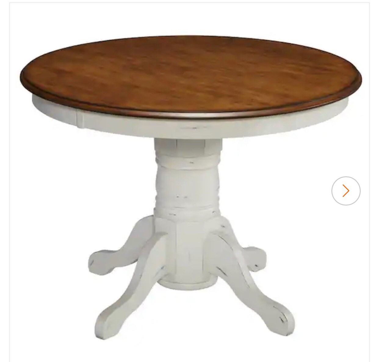5518-301 French Countryside Oak and Rubbed White Dining Table Pedestal ONLY