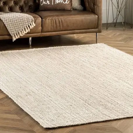 Cruise Handmade Braided Jute Area Rug in Off White