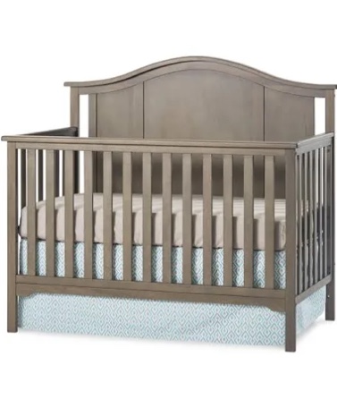 Child Craft Kieran 4-in-1 Convertible Crib, Baby Crib Converts to Day Bed, Toddler Bed and Full Size Bed, 3 Adjustable Mattress Positions, Non-Toxic, Baby Safe Finish (Crescent Gray)