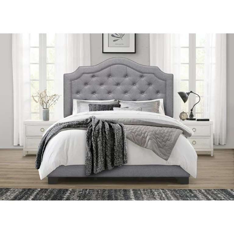 Nadine Upholstered Panel Bed Grey- Full