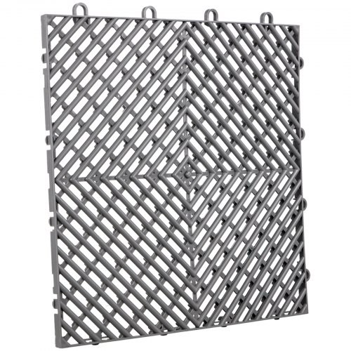 VEVOR Rubber Tiles Interlocking 55 PCS, Drainage Tiles 30.5 x 30.5 x 1.2 cm, Deck Tiles Outdoor Floor Tiles, Outdoor Interlocking Tiles, Deck Flooring for Pool Shower Bathroom Deck Patio Garage, Gary
